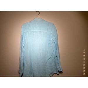 120% Lino Light Blue Long-Sleeve Button-Up Shirt Size 44